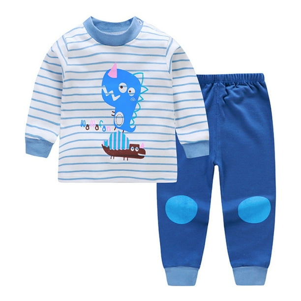 Toddler Baby Boys Girls Long Sleeve Cartoon Tops+Pants Pajamas Sleepwear Outfits